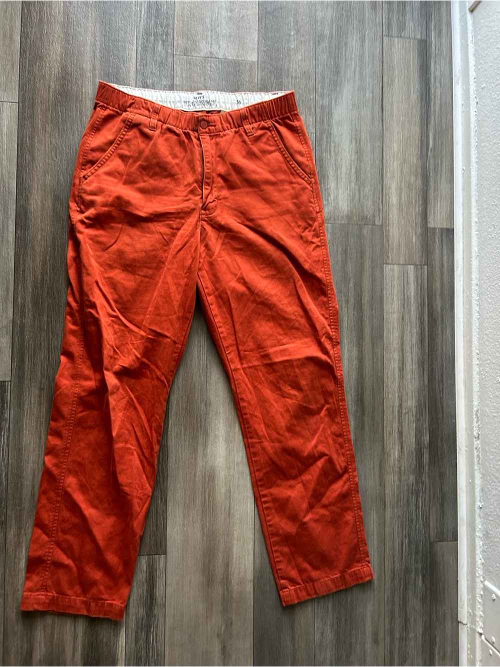 Men's Casual Orange Cotton Pants